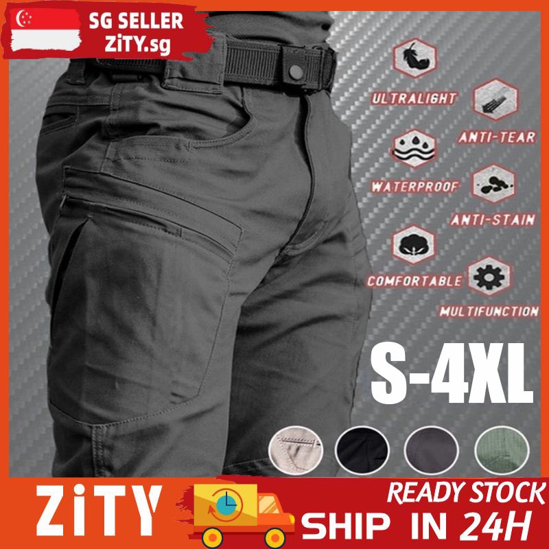 ZiTY IX9 S-4XL Breathable Mens Tactical Pants Waterproof Cargo Pants Plus Size