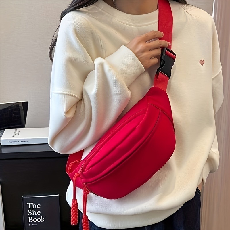 Casual Small Bag Women 2024 New Style Trendy Messenger Bag Sports Chest Bag All-Match Cloth Bag Ladies Waist Bag Women Style